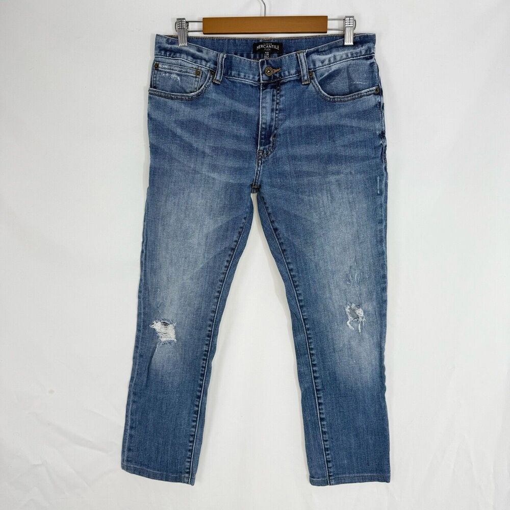 J Crew Jeans Mercantile Flex Slim 31 x 30 Distressed Straight Leg - Picture 1 of 16